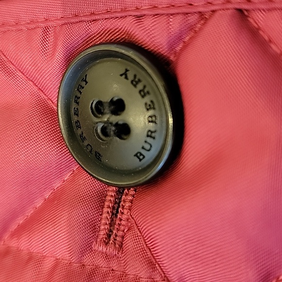 Burberry Girls Quilted Jacket Color: Burgundy Size: 10Year - Picture 3 of 10